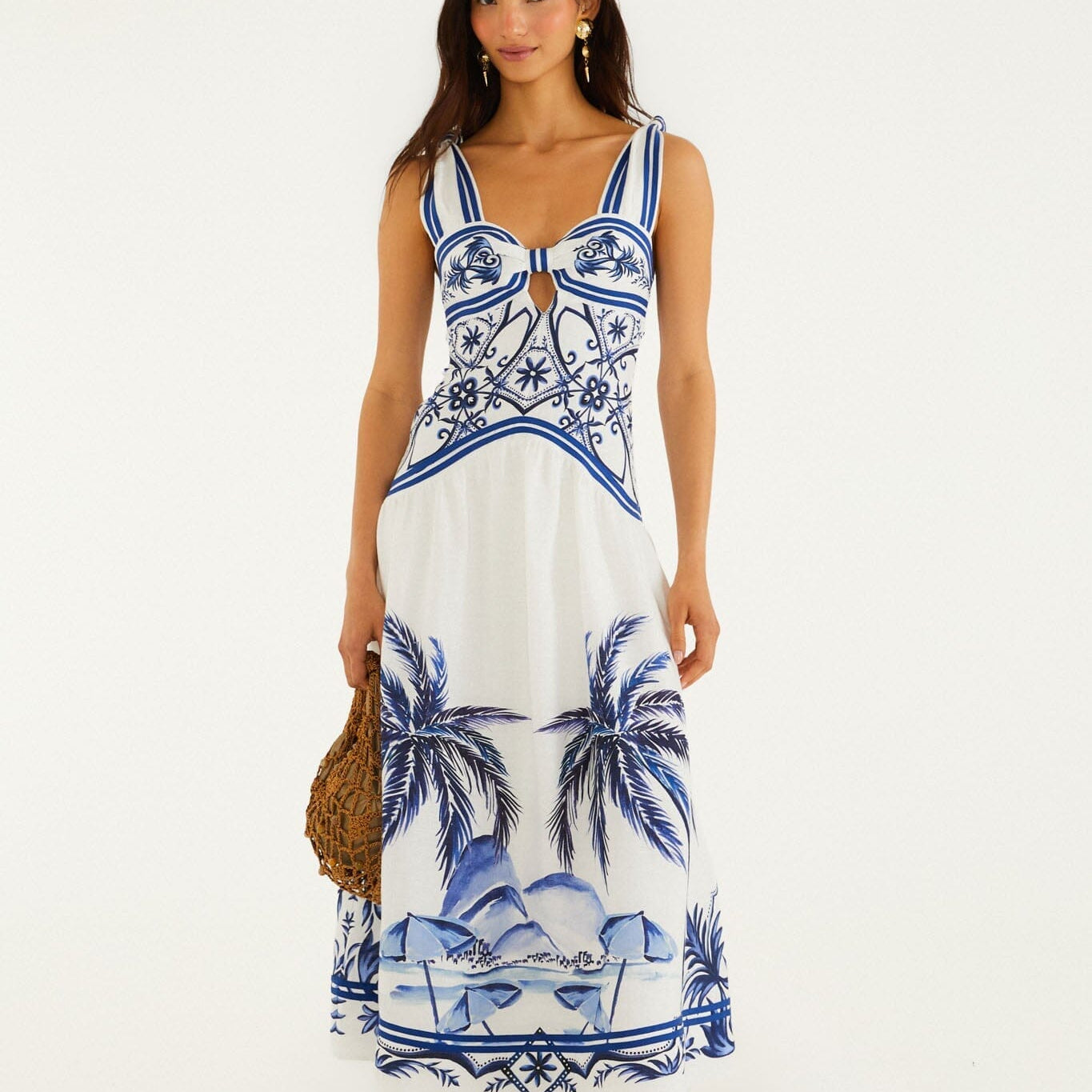 Robe maxi imprimée Wonderful City FARM Rio – nouveautés mode La Muse Geneva