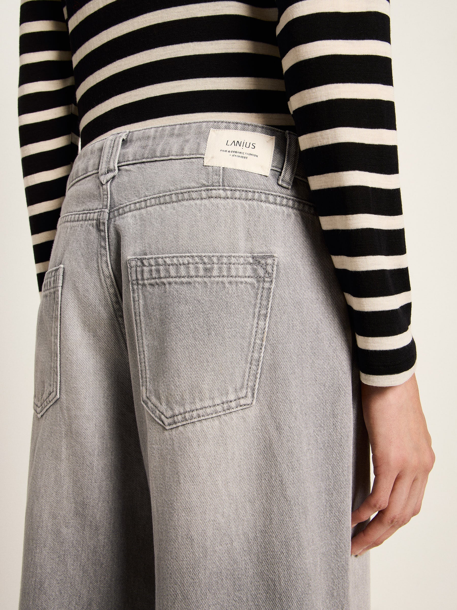 Jean Marlene à pinces LANIUS, denim gris clair, vue 5