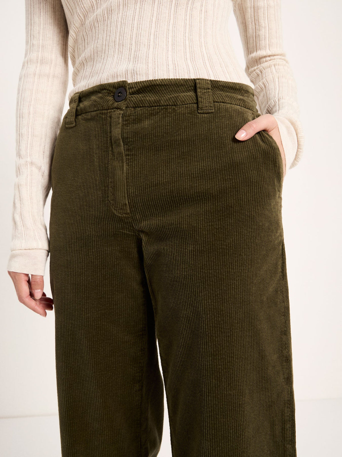 Pantalon Marlene en velours côtelé LANIUS, coloris turtle, vue 4