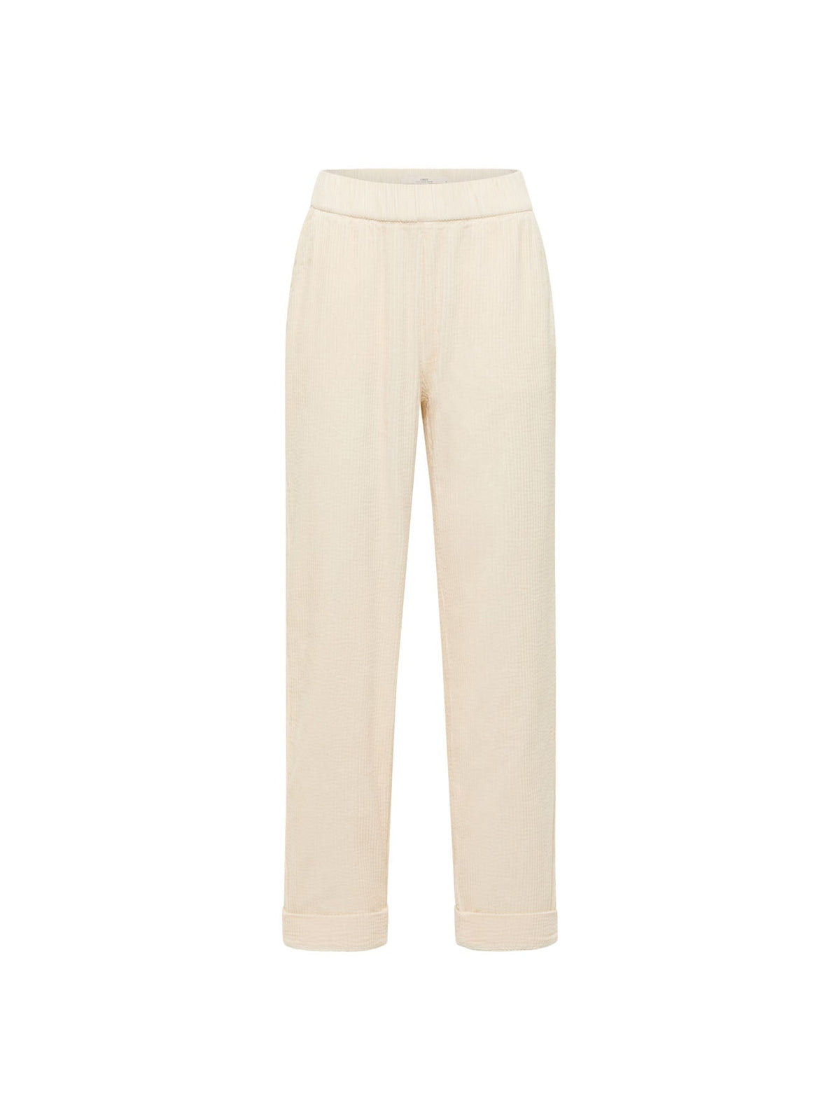 Pantalon en velours côtelé à taille élastique LANIUS, crème