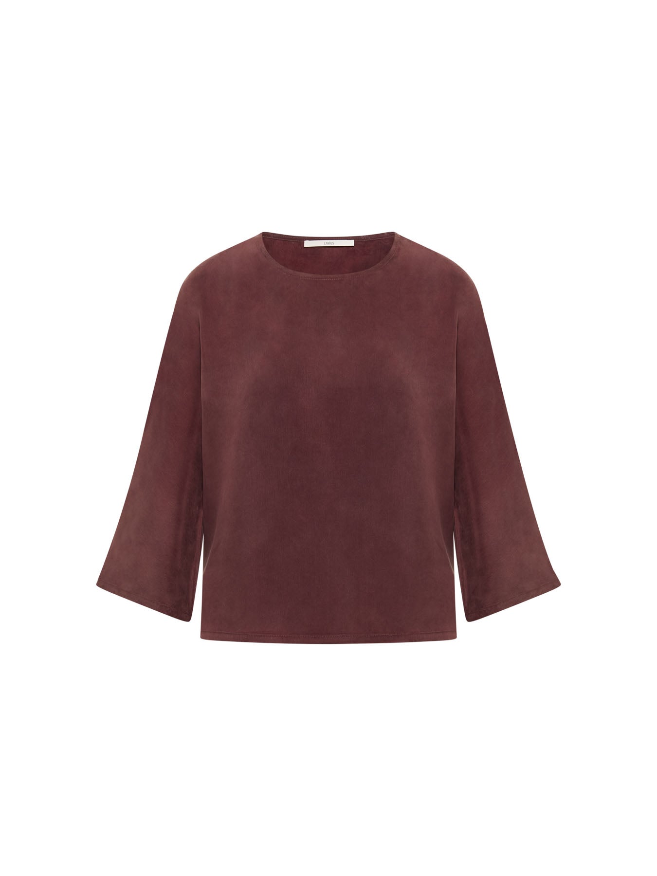 Blouse manches 3/4 en cupro LANIUS, chocolat