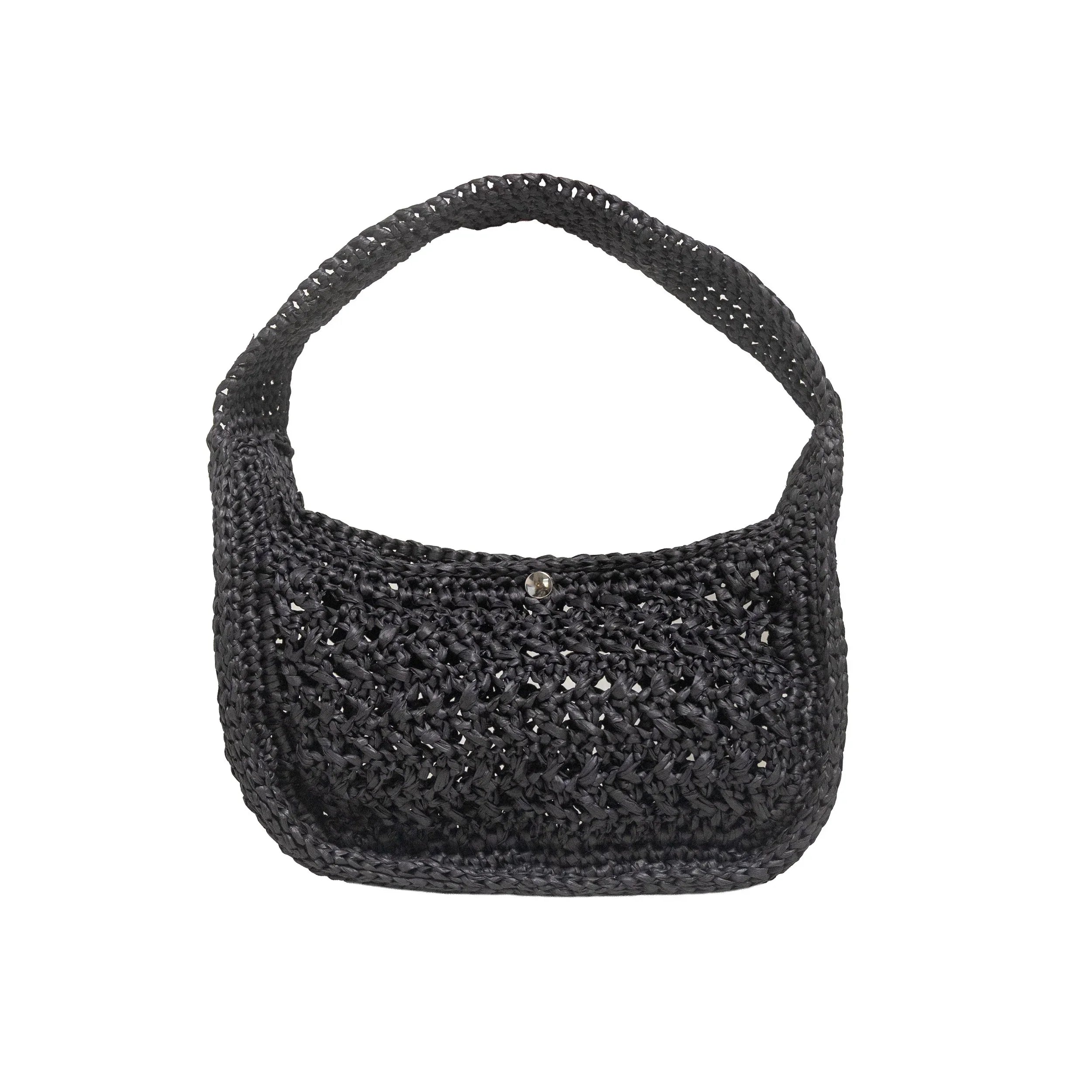Cabas « Riviera » en raphia, coloris noir