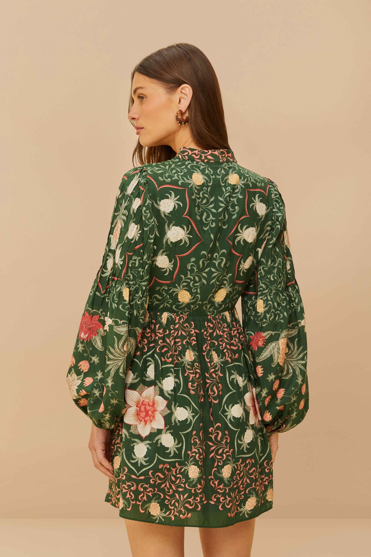 Robe courte FARM Rio Pineapple Garden verte – vue de dos