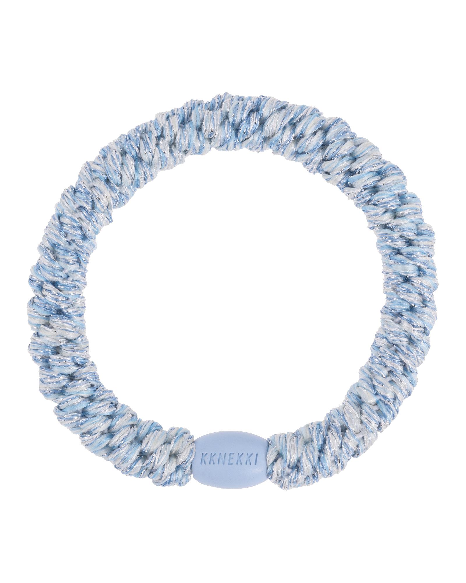 Élastique à cheveux Kknekki Original Bleu Scintillant Pailleté, vue de face