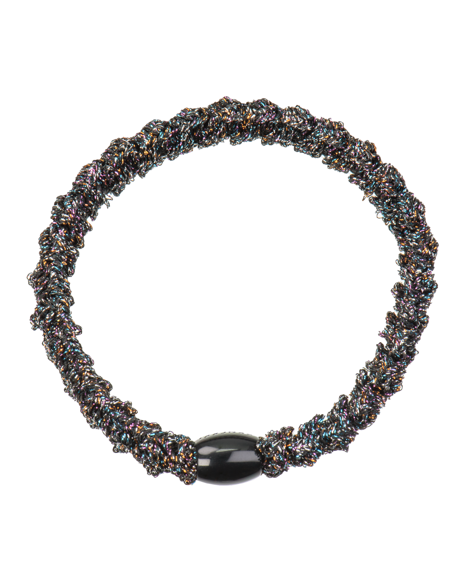 Élastique à cheveux Kknekki Original Dentelle Multi Bleu Pétrole Pailleté, vue de face