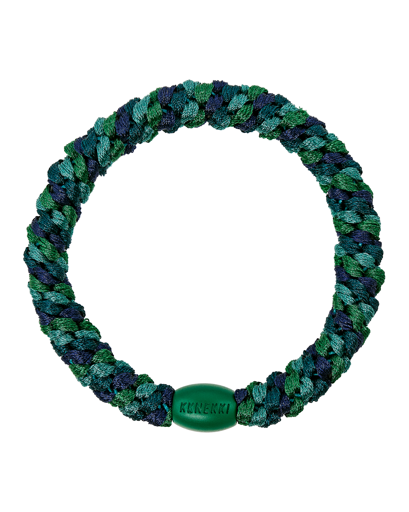 Élastique à cheveux Kknekki Original Mix Bleu Marine & Vert Forêt, vue de face