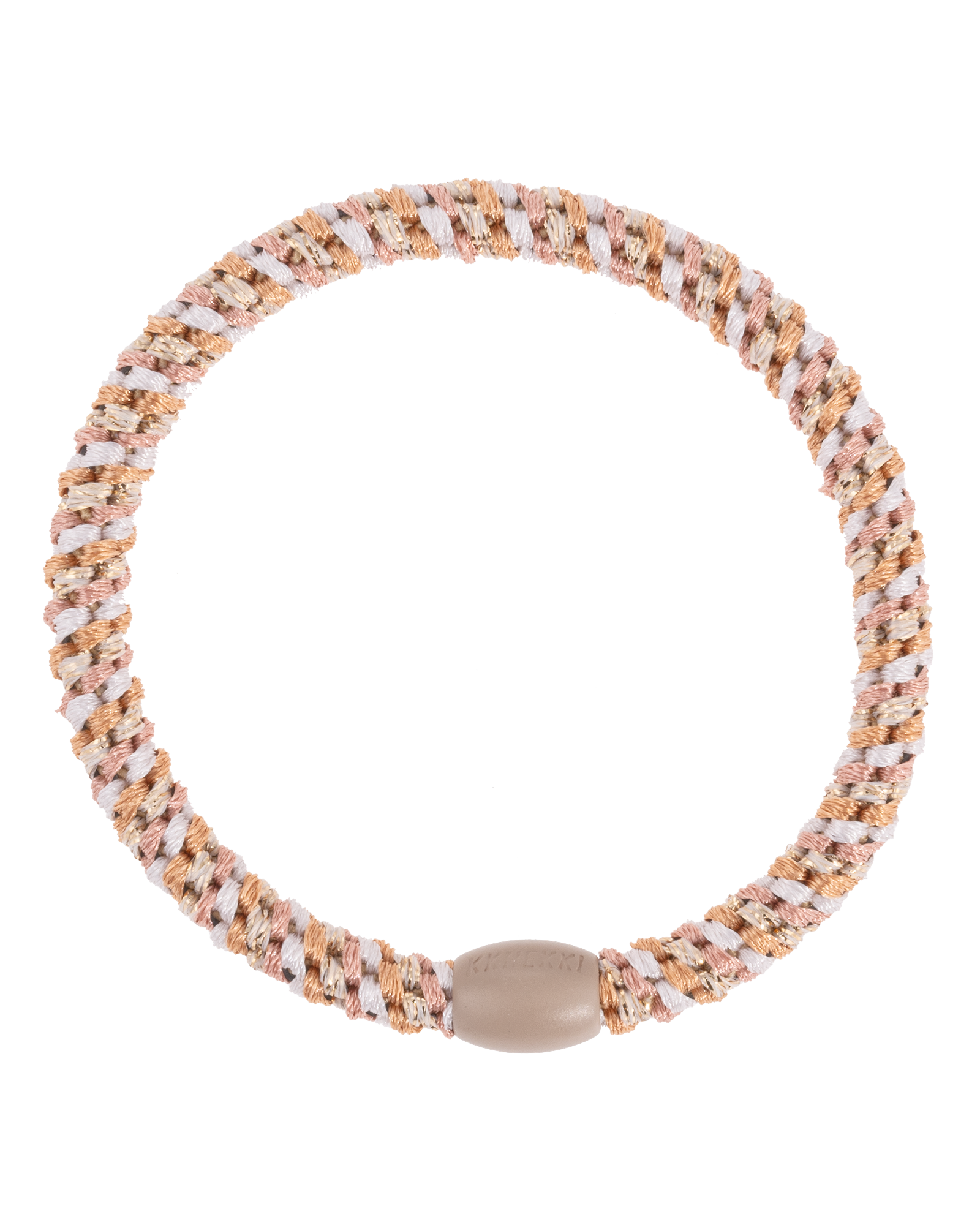 Élastique à cheveux Kknekki Slim Mix Rose Nude Pailleté, vue de face
