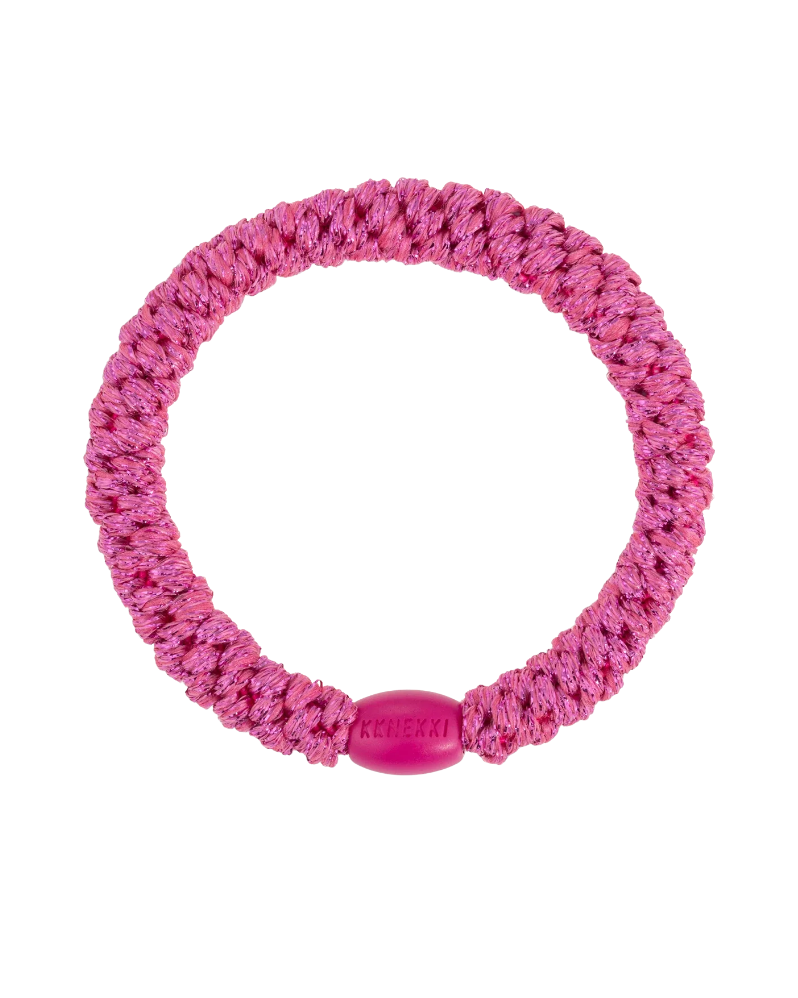 Élastique à cheveux Kknekki Original Rose Vif Pailleté, vue de face