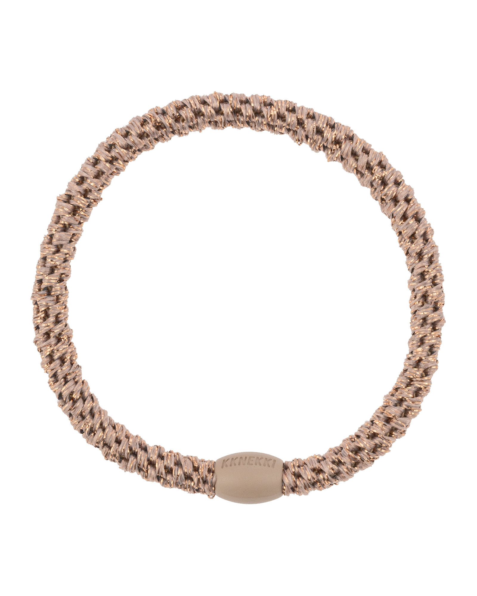 Élastique à cheveux Kknekki Slim Taupe Pailleté, vue de face