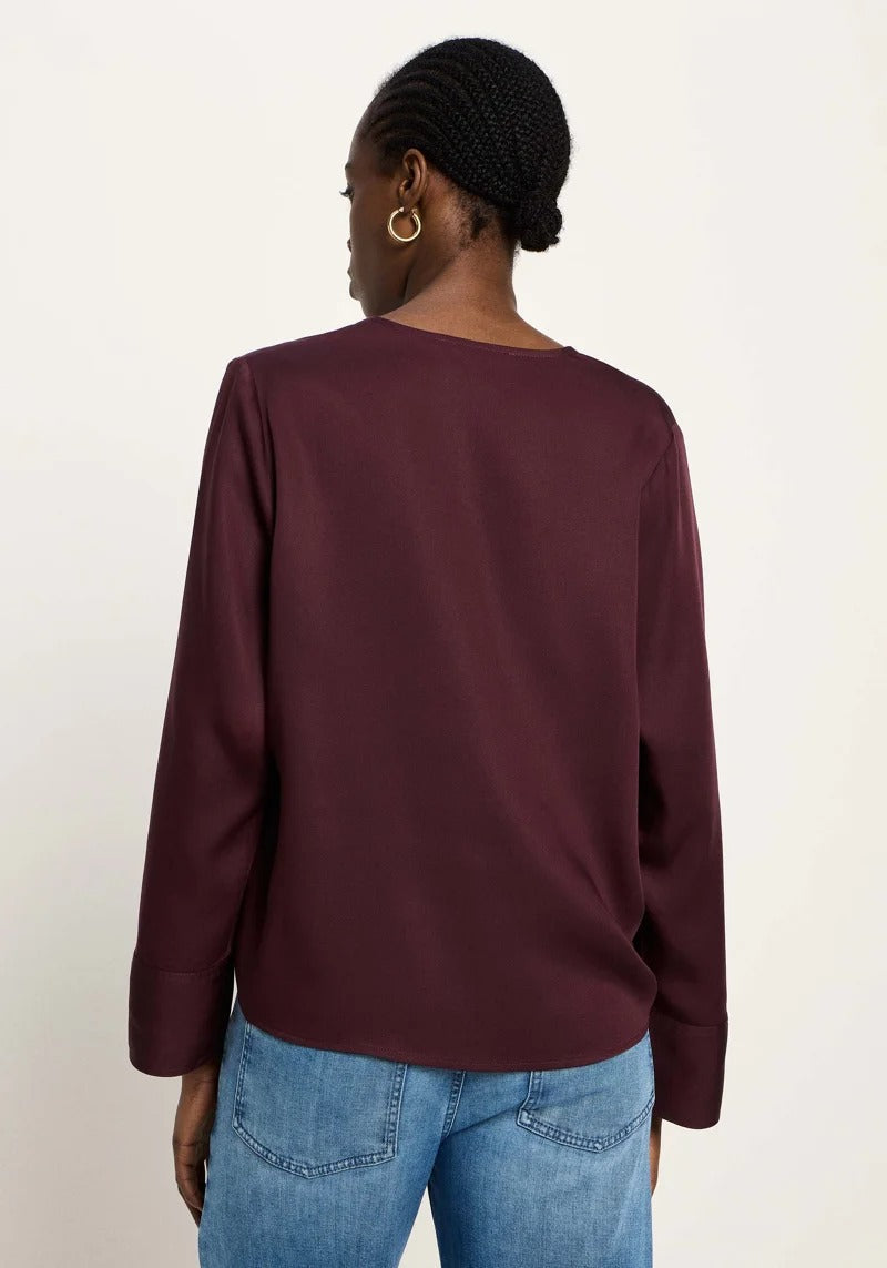 Blouse col en V LANIUS bordeaux – vue de dos