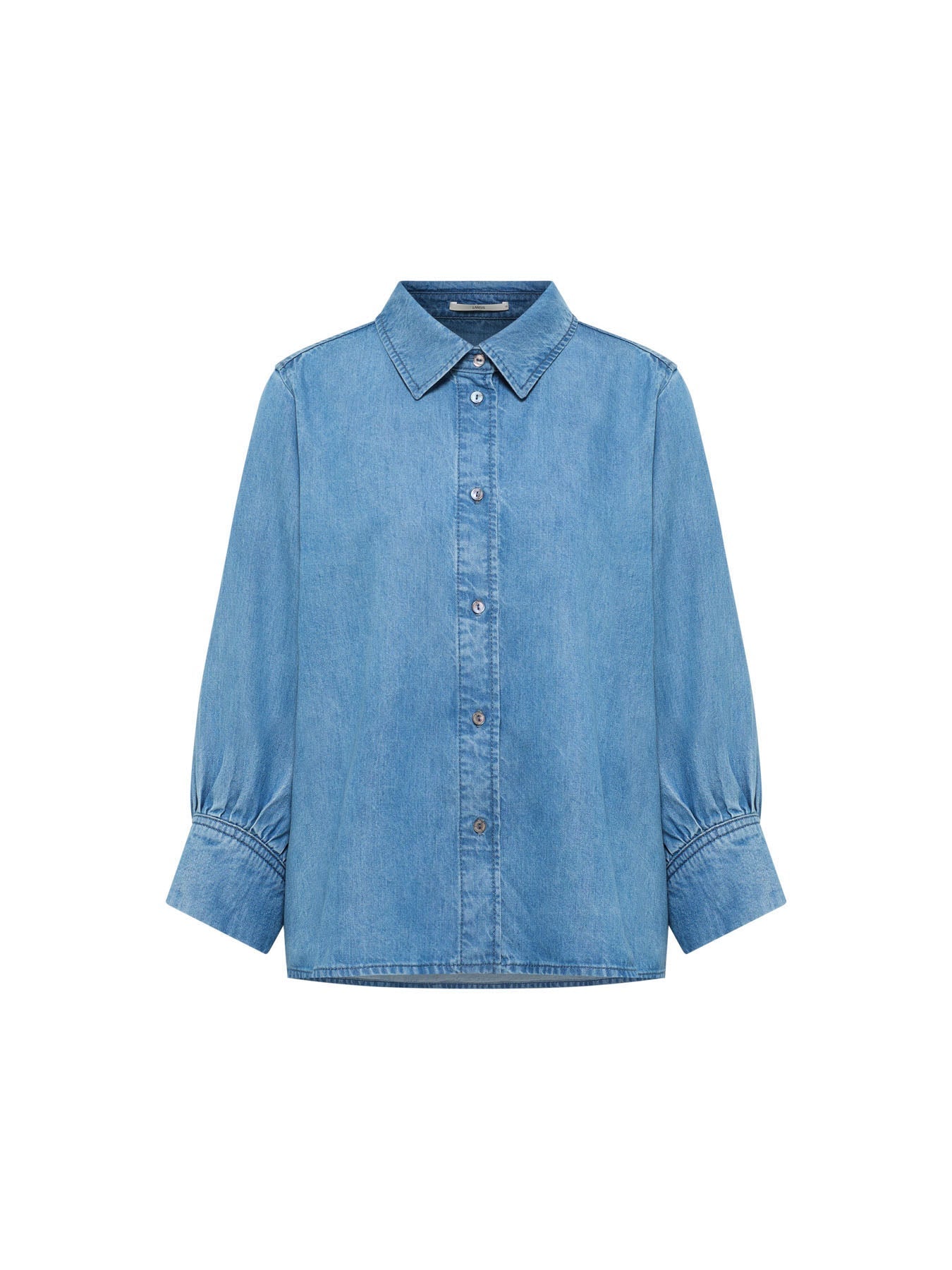 Chemise en denim fluide LANIUS Bleu Délavé – vue à plat