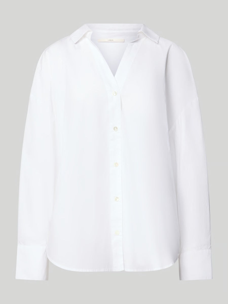 Chemise oversize coton bio LANIUS Blanc – vue à plat