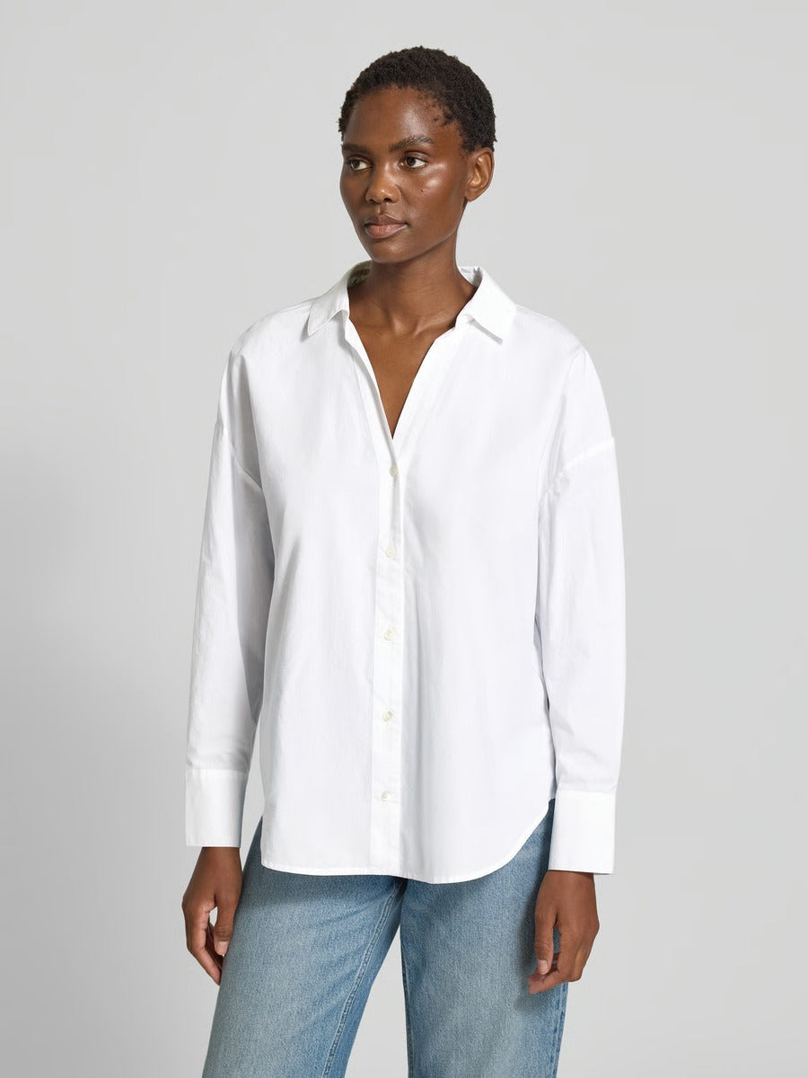 Chemise oversize coton bio LANIUS Blanc – vue de face