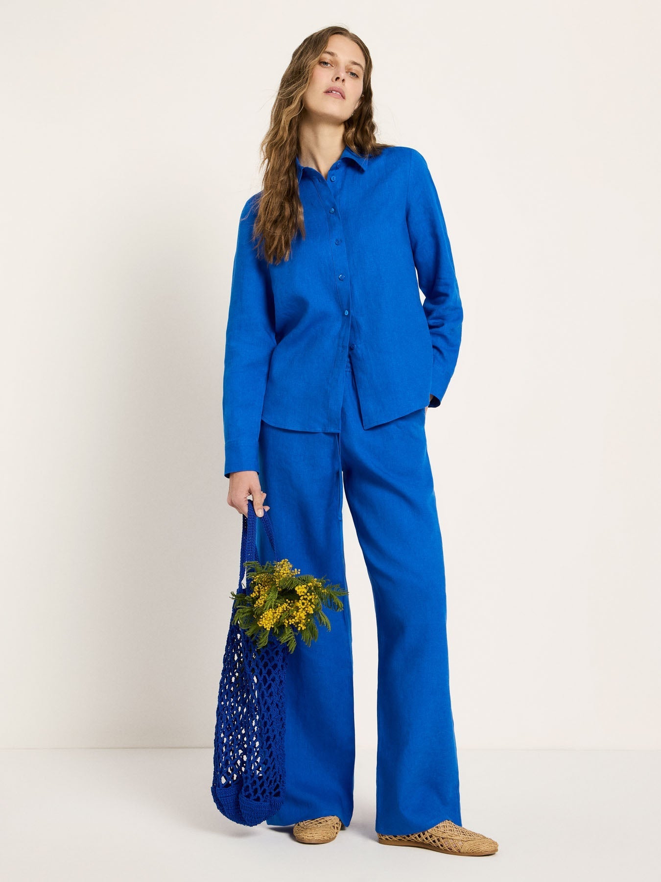Chemisier en lin bio LANIUS GOTS Bleu Lapis – vue de dos