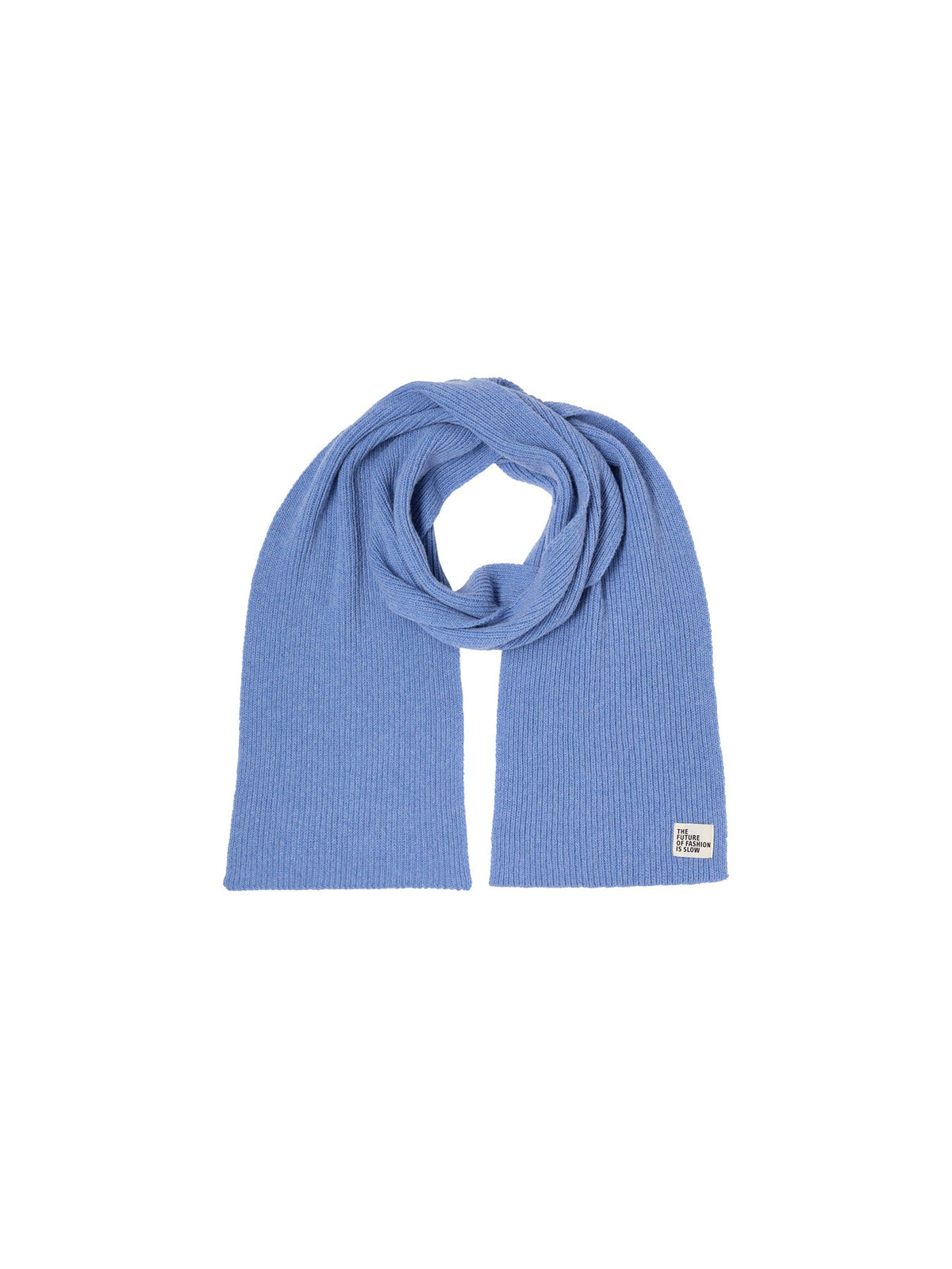Écharpe côtelée LANIUS Bleu clair chiné – à plat, nouée