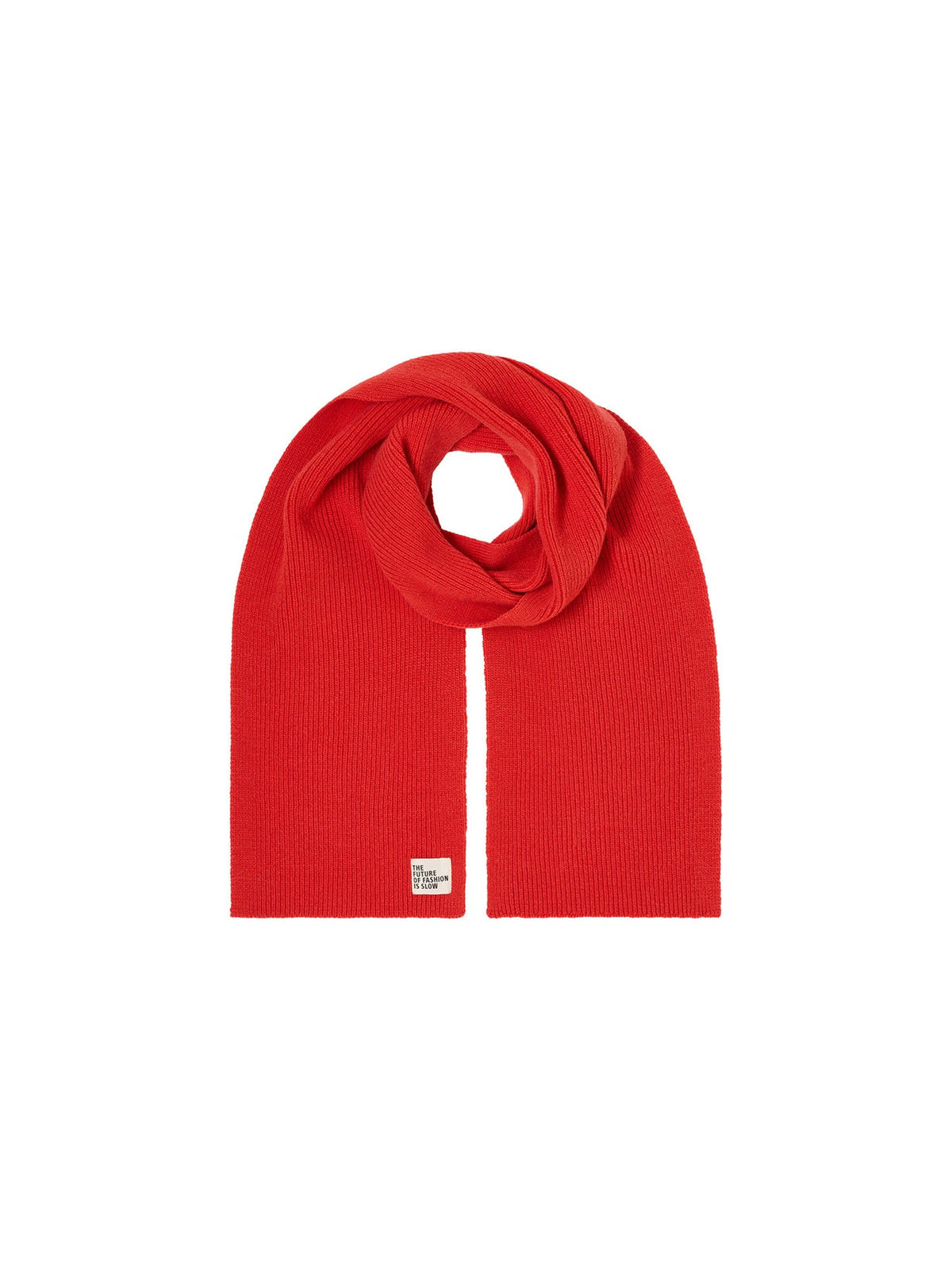 Écharpe laine et cachemire LANIUS Rouge feu – à plat, nouée