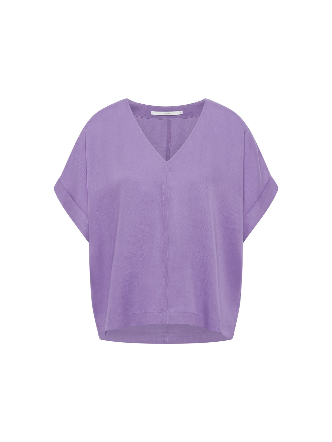 Haut drapé col V TENCEL LANIUS Lavande – vue de profil