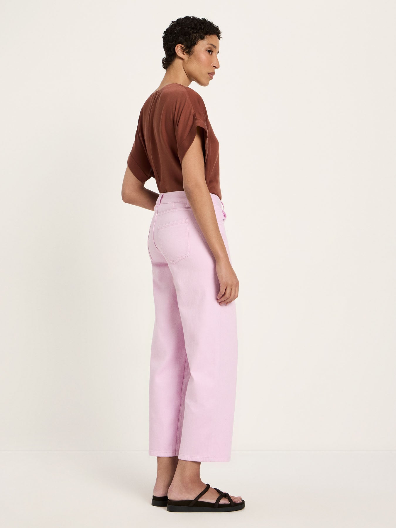 Pantalon droit LANIUS GOTS Orchidée – détail poche