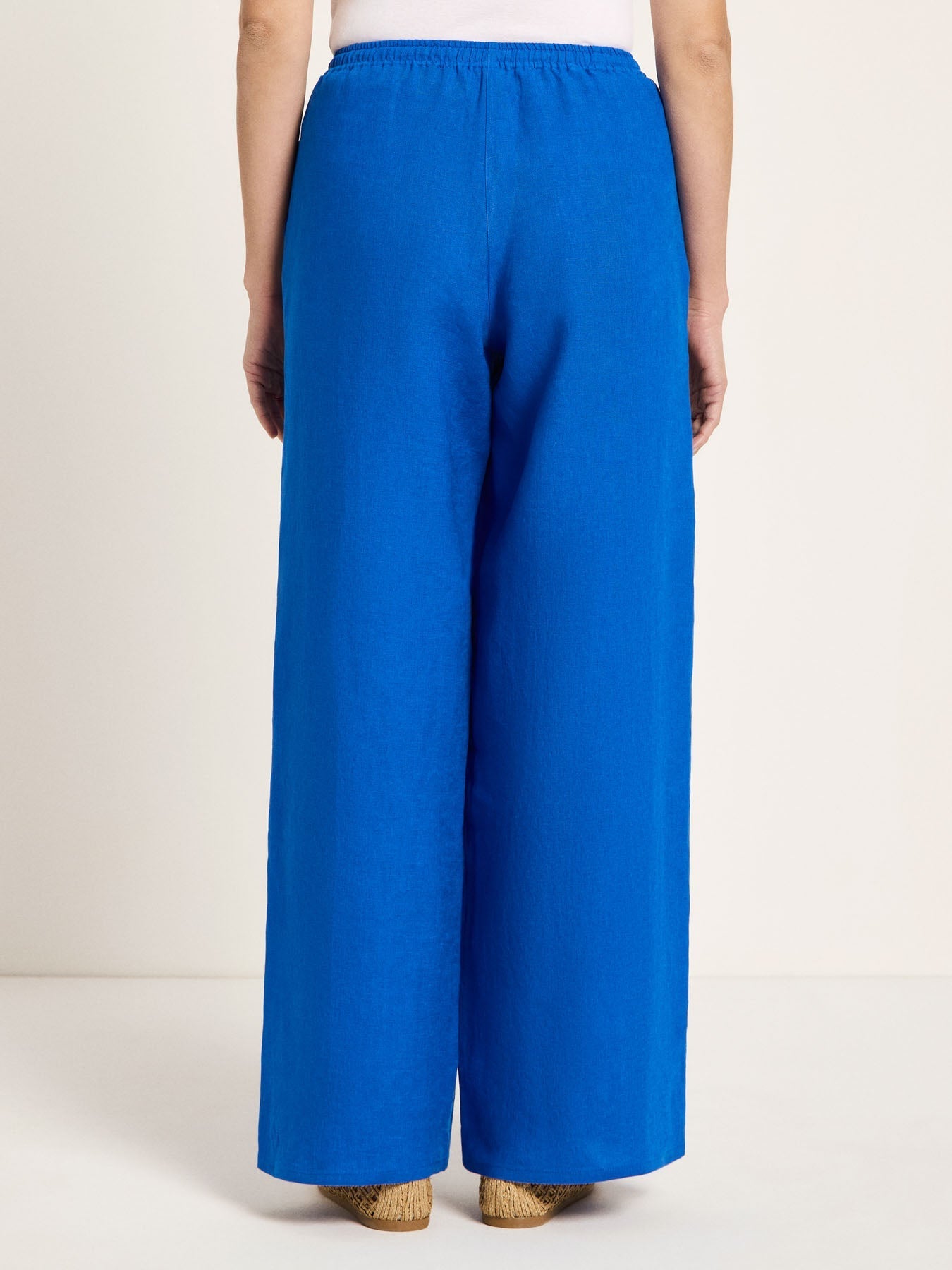 Pantalon en lin bio LANIUS GOTS Bleu Lapis – vue de dos