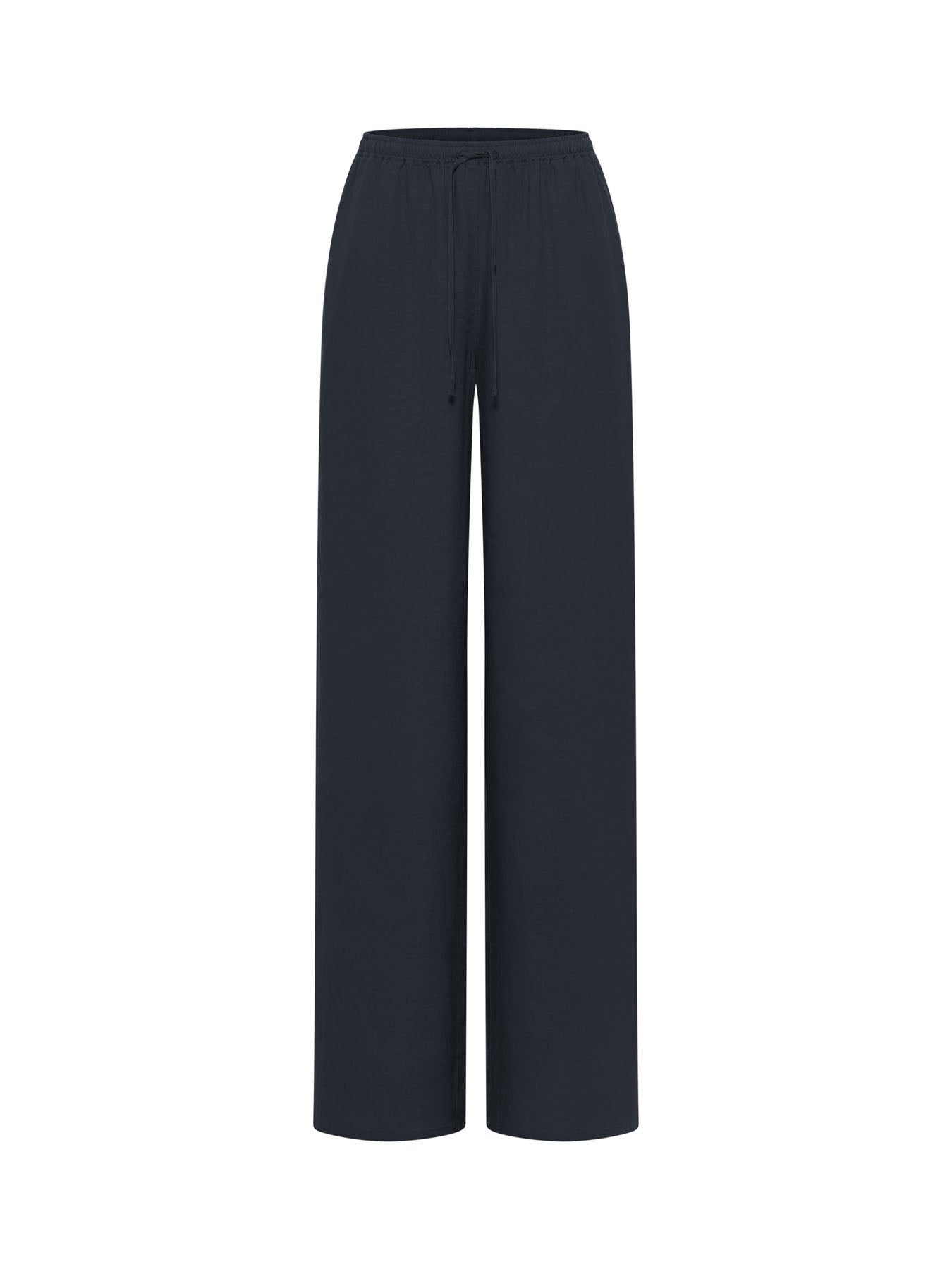 Pantalon en lin bio LANIUS GOTS Bleu Nuit – vue à plat