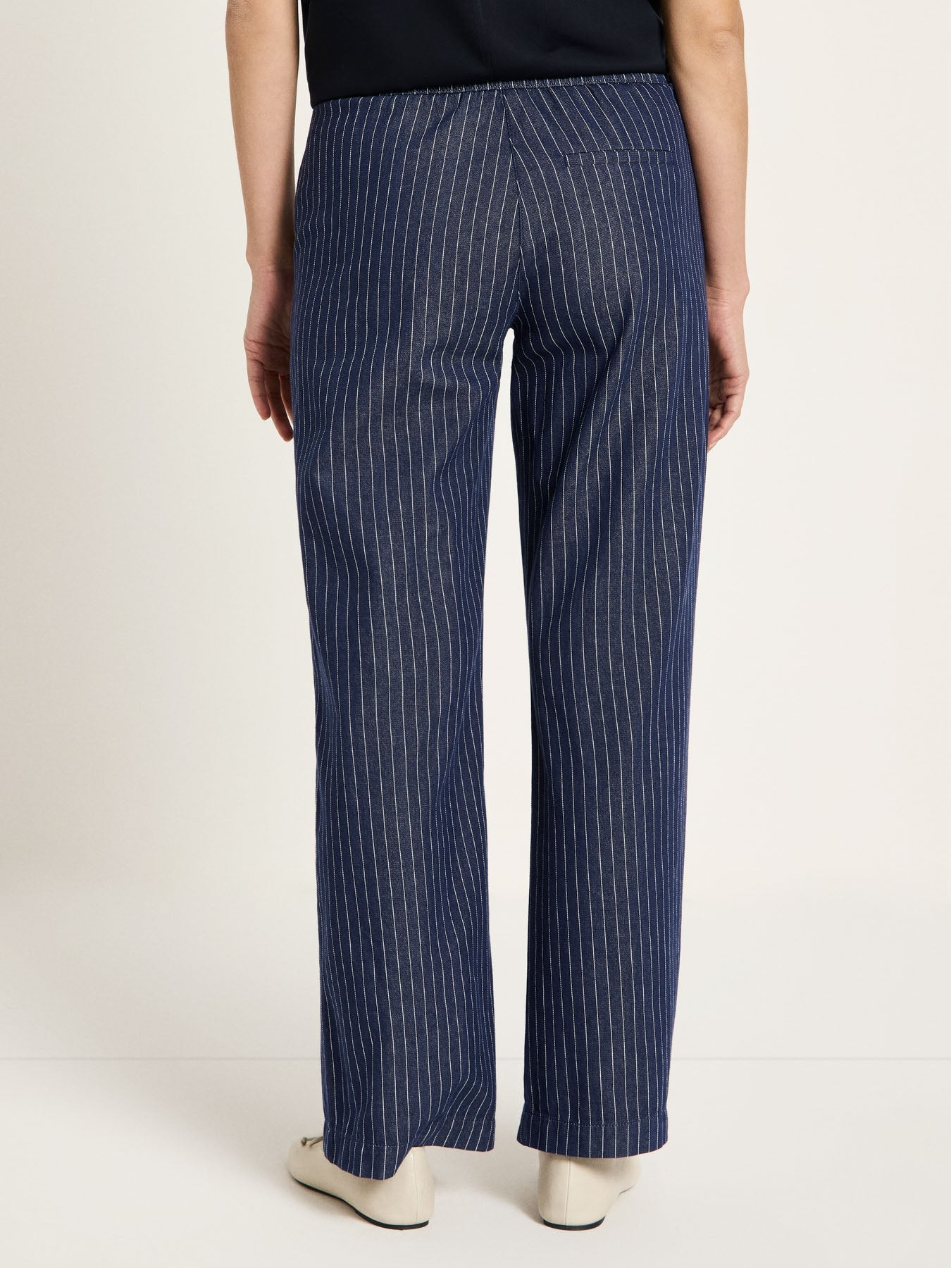 Pantalon Marlene rayé LANIUS Marine & Blanc – détail de la taille