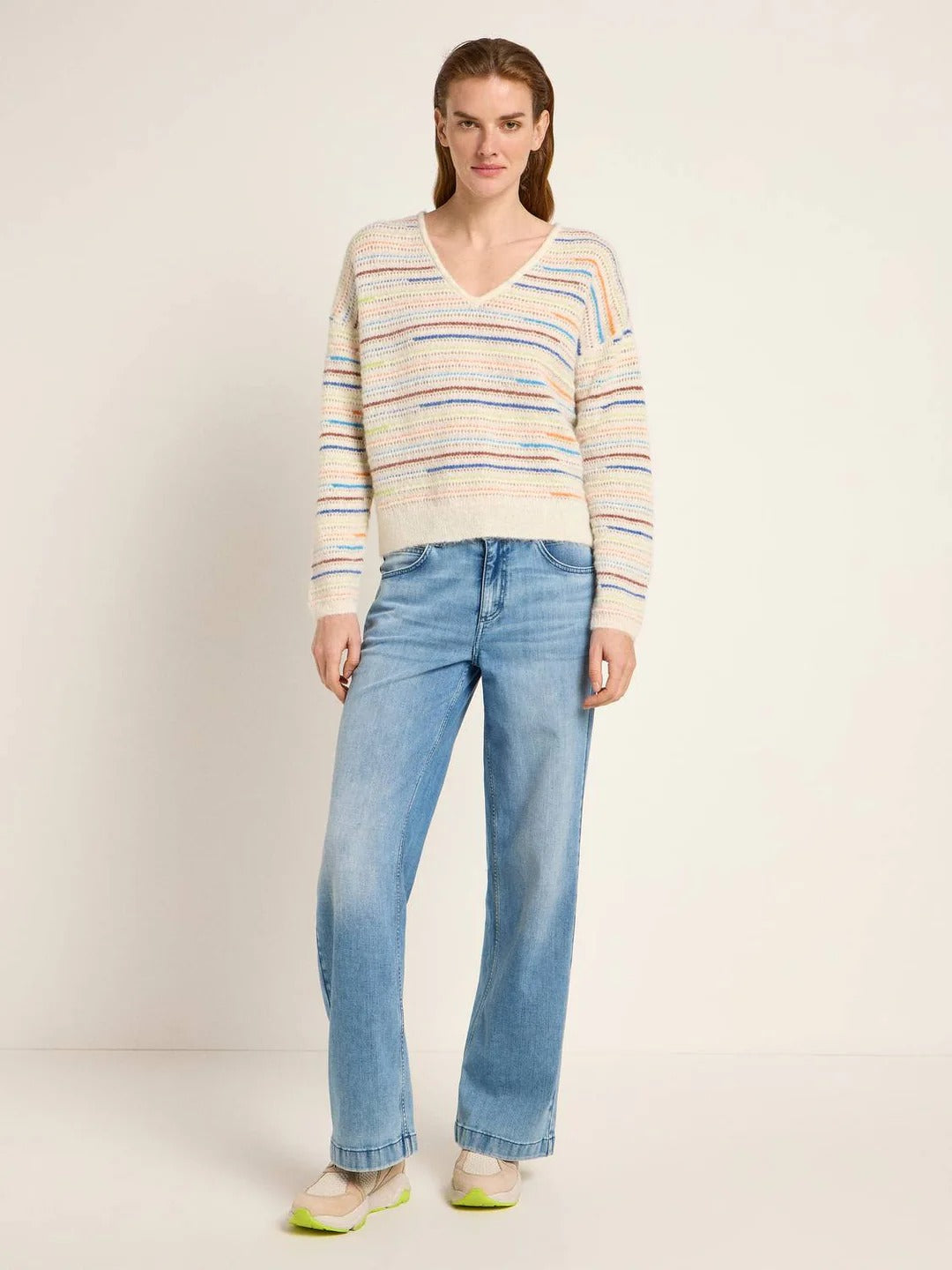 Pull rayé mélange alpaga LANIUS Multicolore – vue de profil