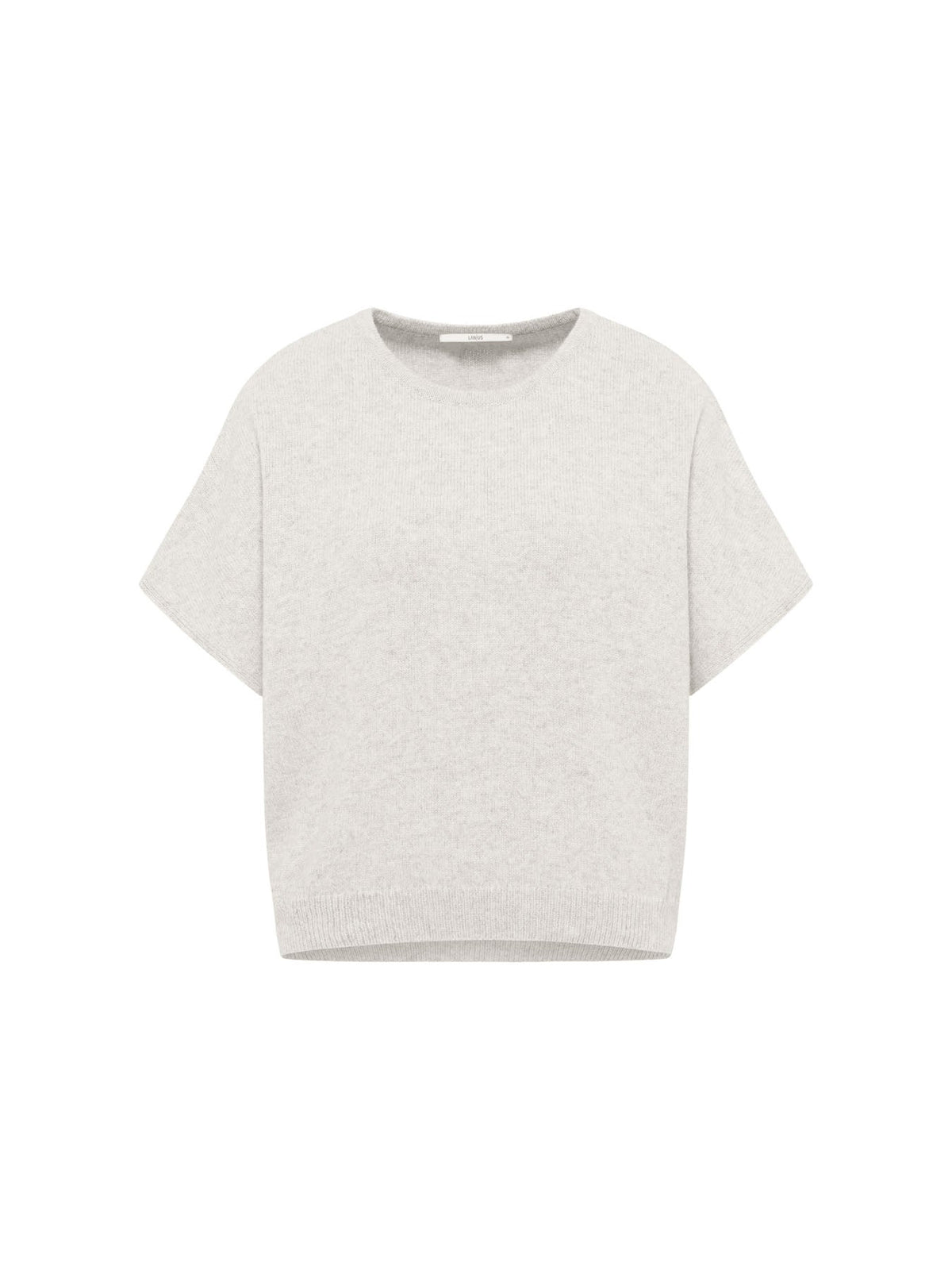 Pull sans manches laine et coton bio LANIUS gris chiné, emmanchures tombantes – vue à plat