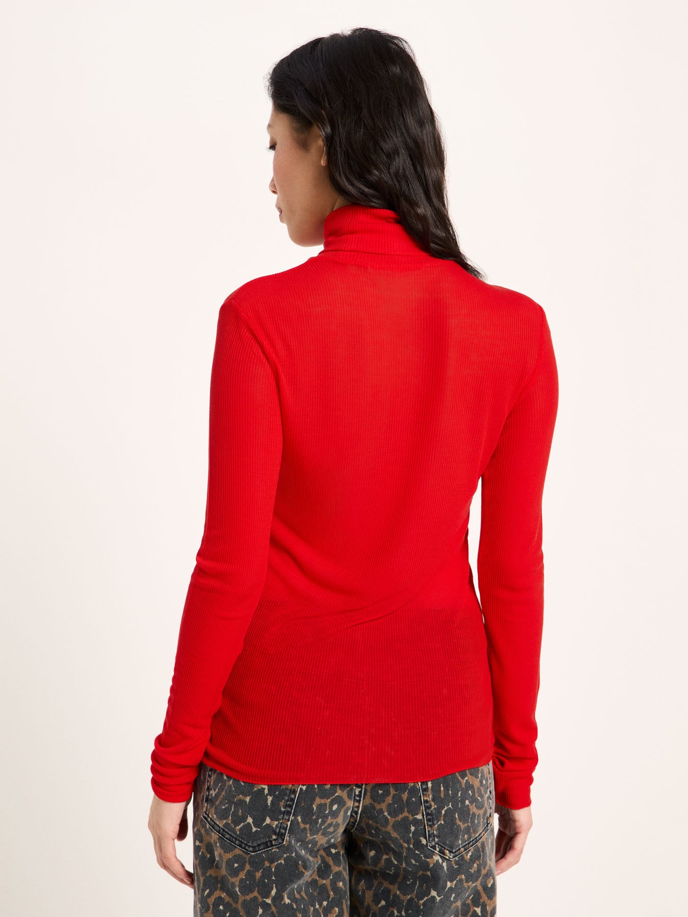 Top col roulé en TENCEL™ LANIUS Rouge – vue de dos
