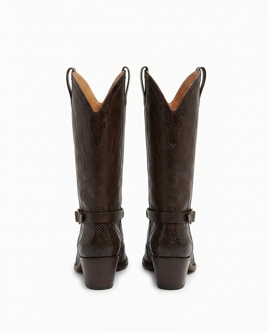 Bottes western MICUIR Gaucho chocolat – vue de dos