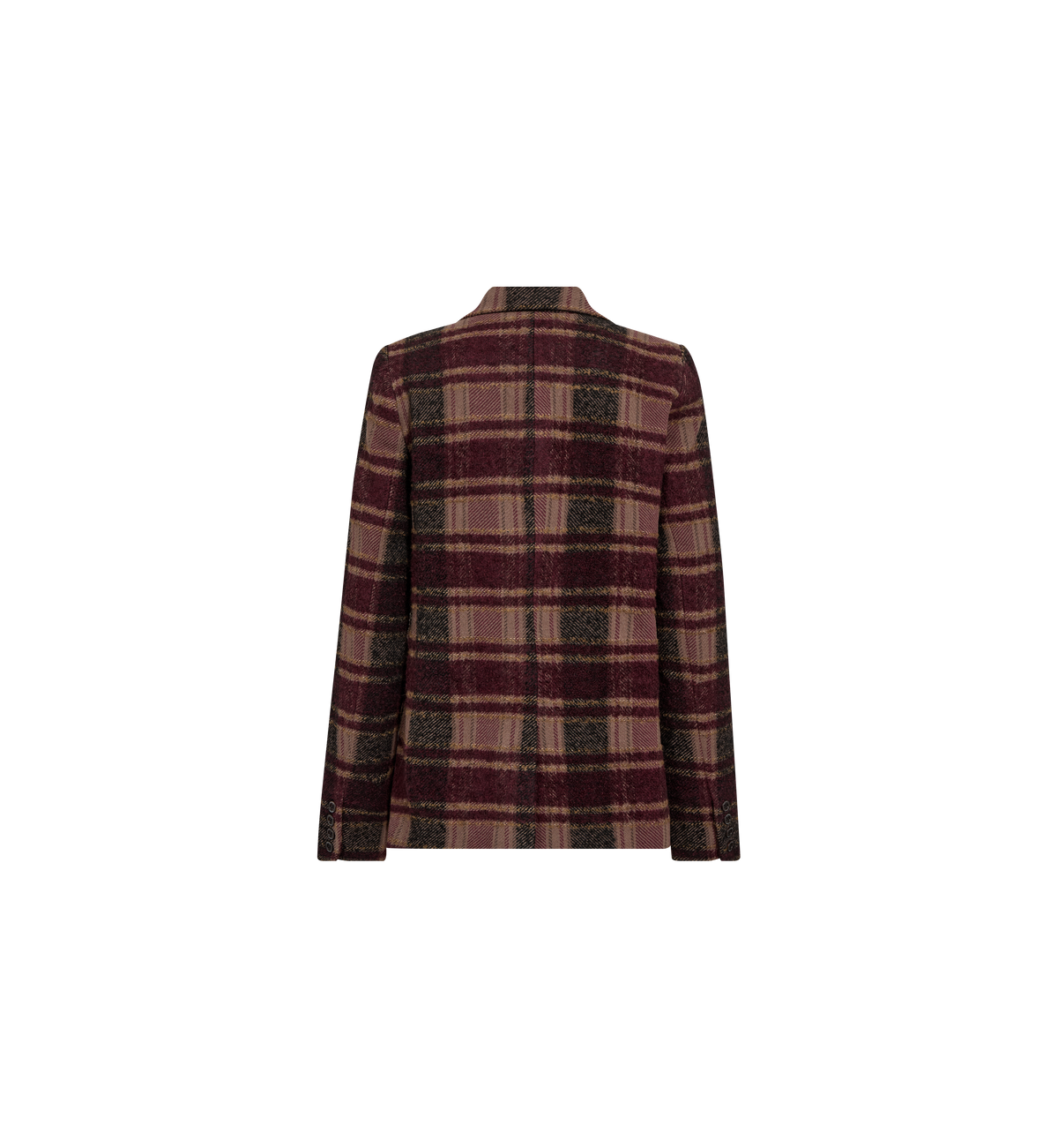 Blazer oversize à carreaux MOS MOSH Port Royale – vue de dos à plat, raccord des carreaux