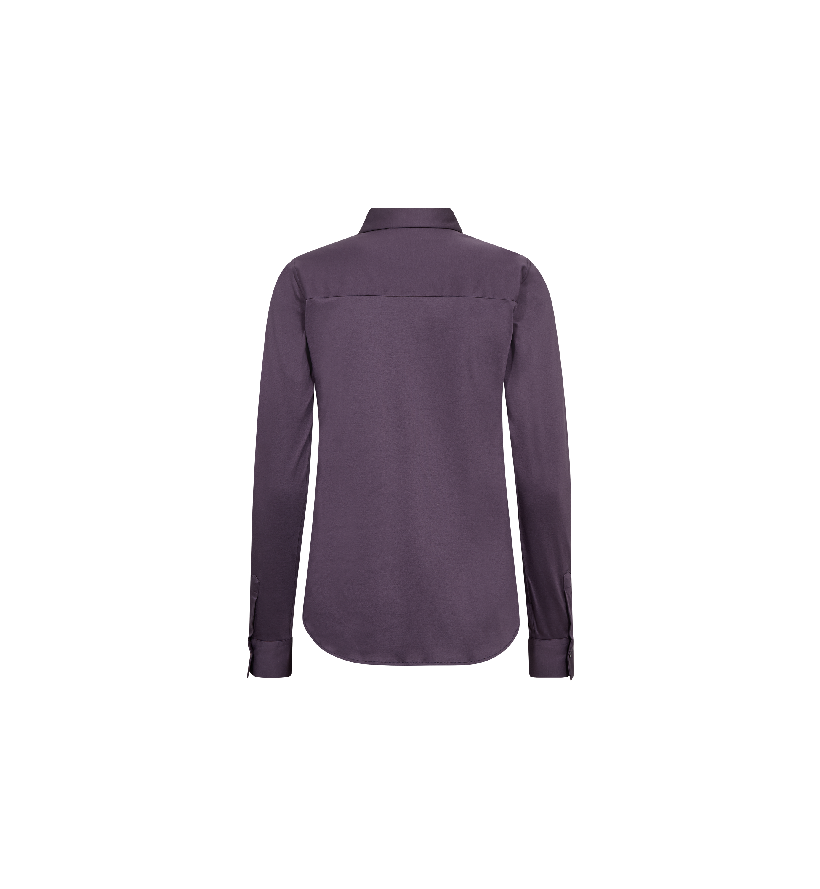 Chemise ajustée en jersey MOS MOSH Sweet Grape – vue de dos à plat, empiècement et base arrondie