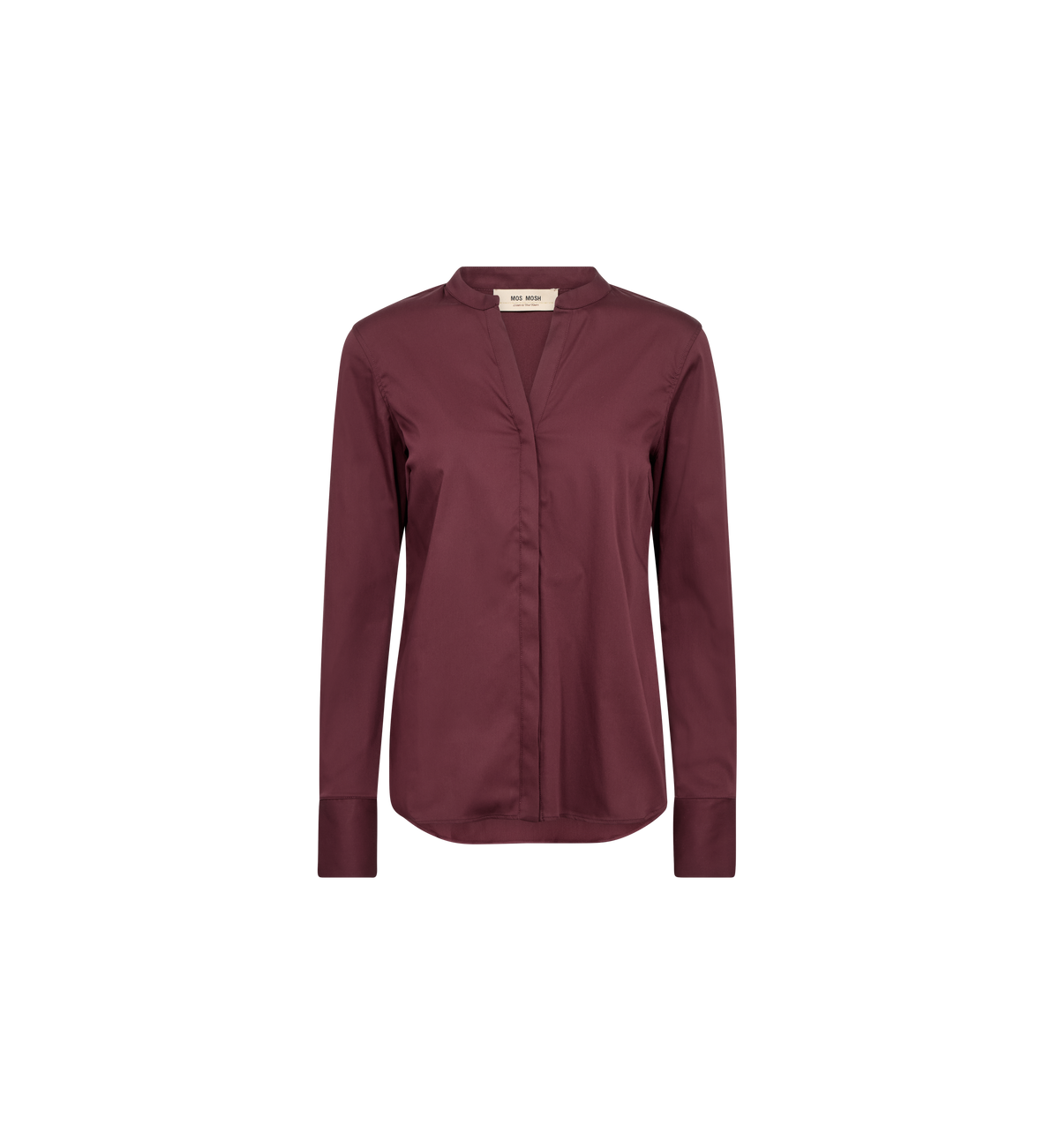 Chemise ajustée MOS MOSH Port Royale – vue de face à plat, encolure en V
