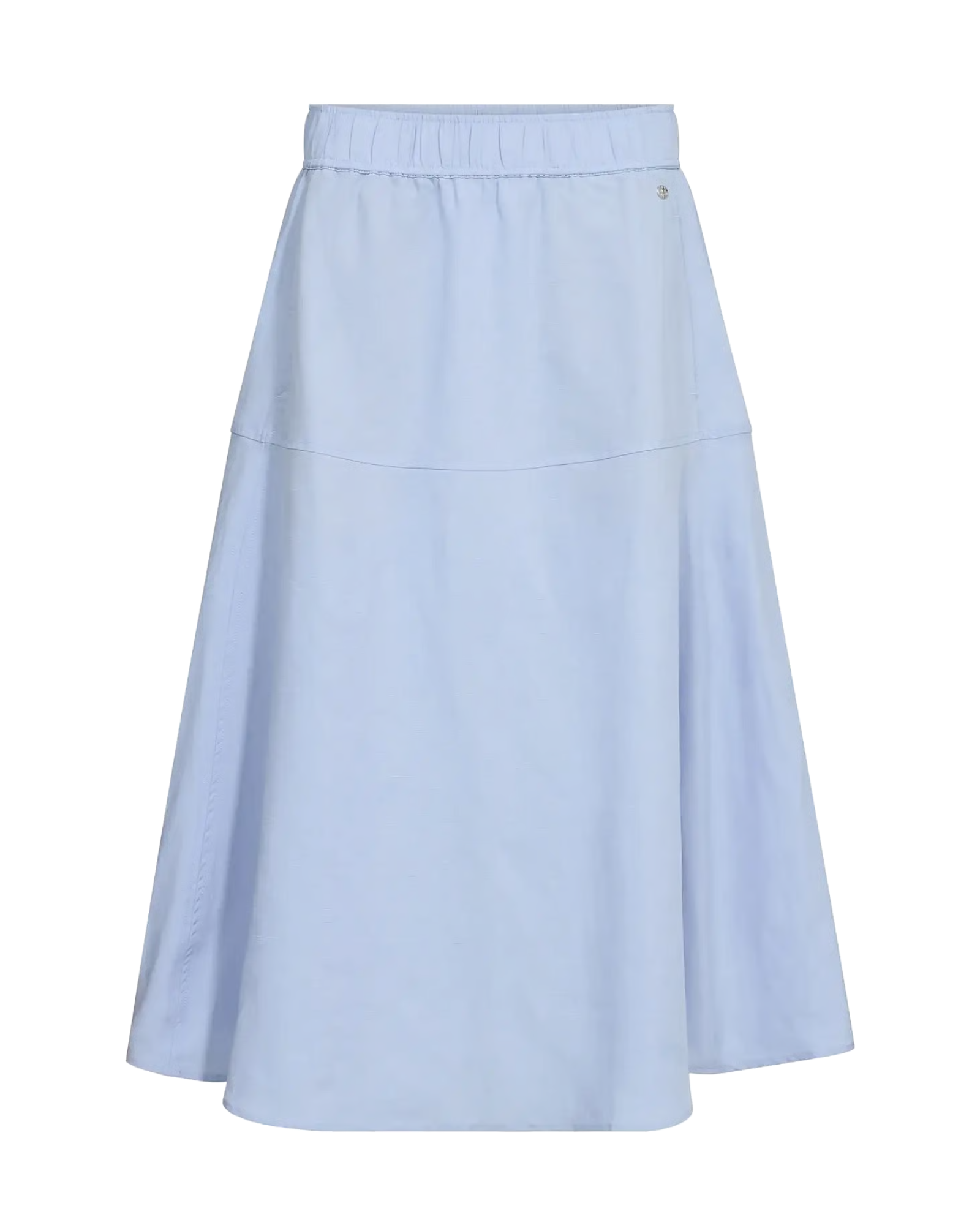Jupe midi Ellaja MOS MOSH Brunnera Blue – vue de face, silhouette évasée