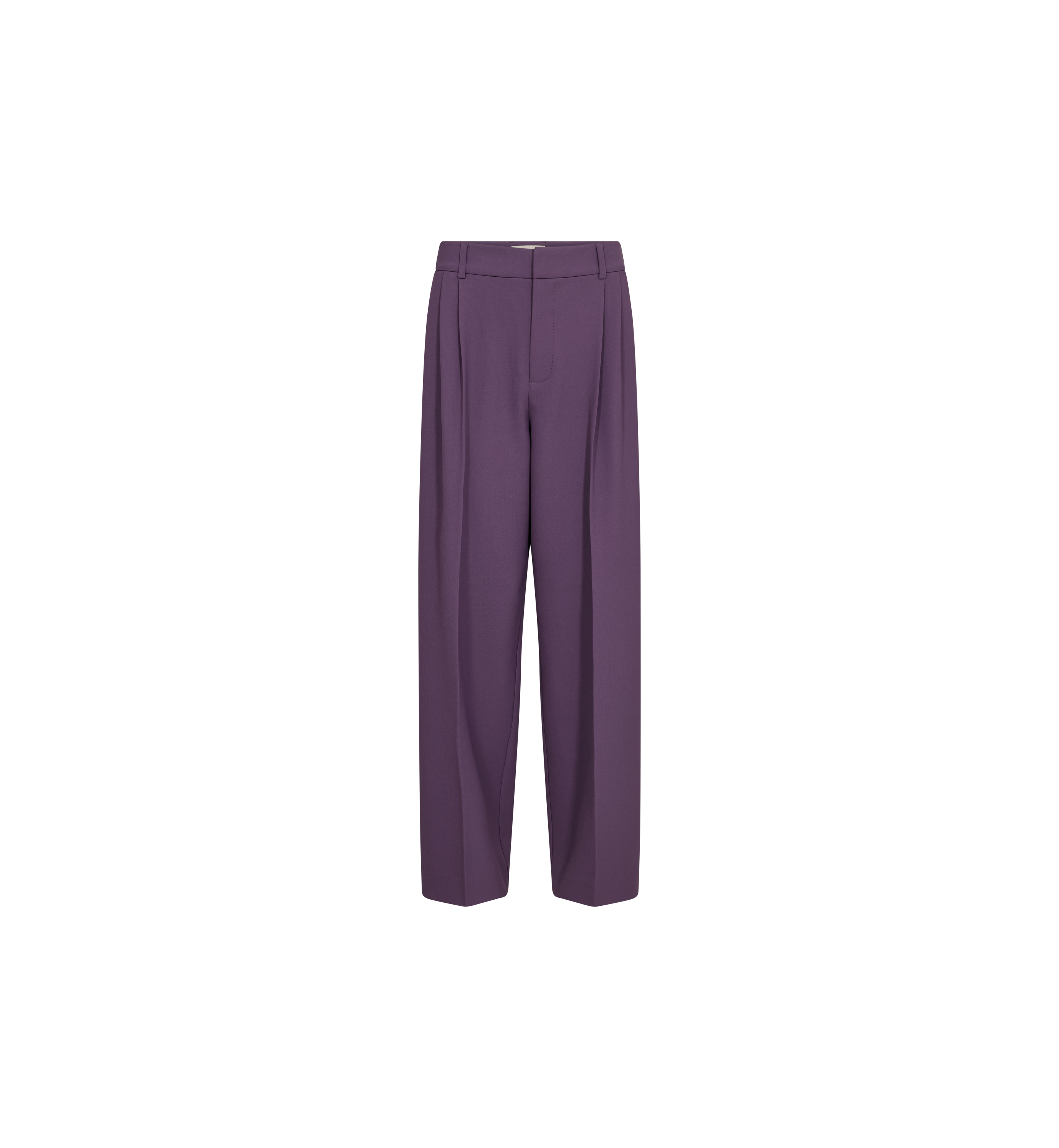 Pantalon à pinces MOS MOSH Sweet Grape – vue de face à plat, pinces à la taille et jambe ample