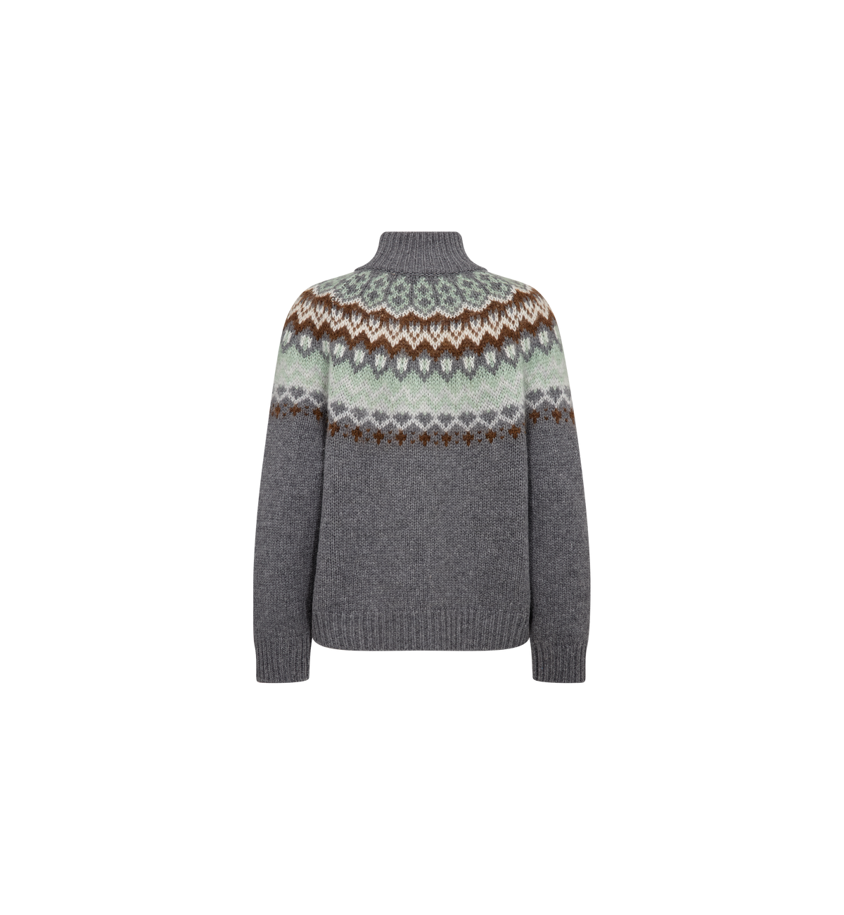Pull col montant à jacquard MOS MOSH Thunderstorm – vue de dos à plat