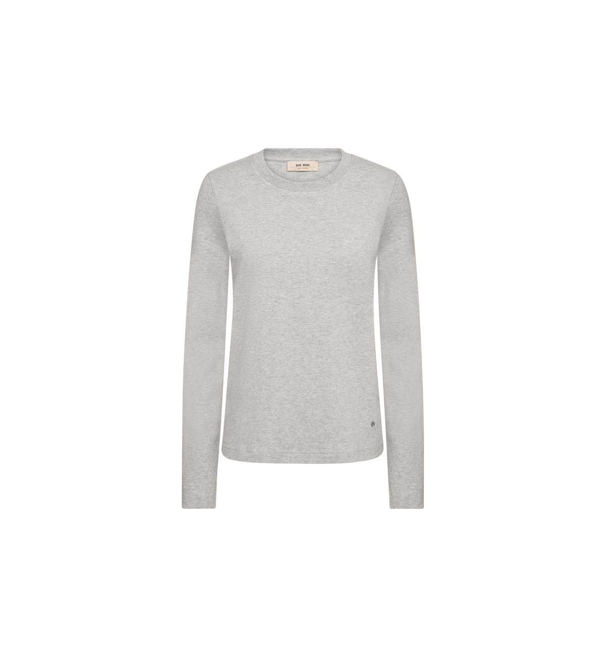T-shirt manches longues MOS MOSH gris chiné – vue de face à plat