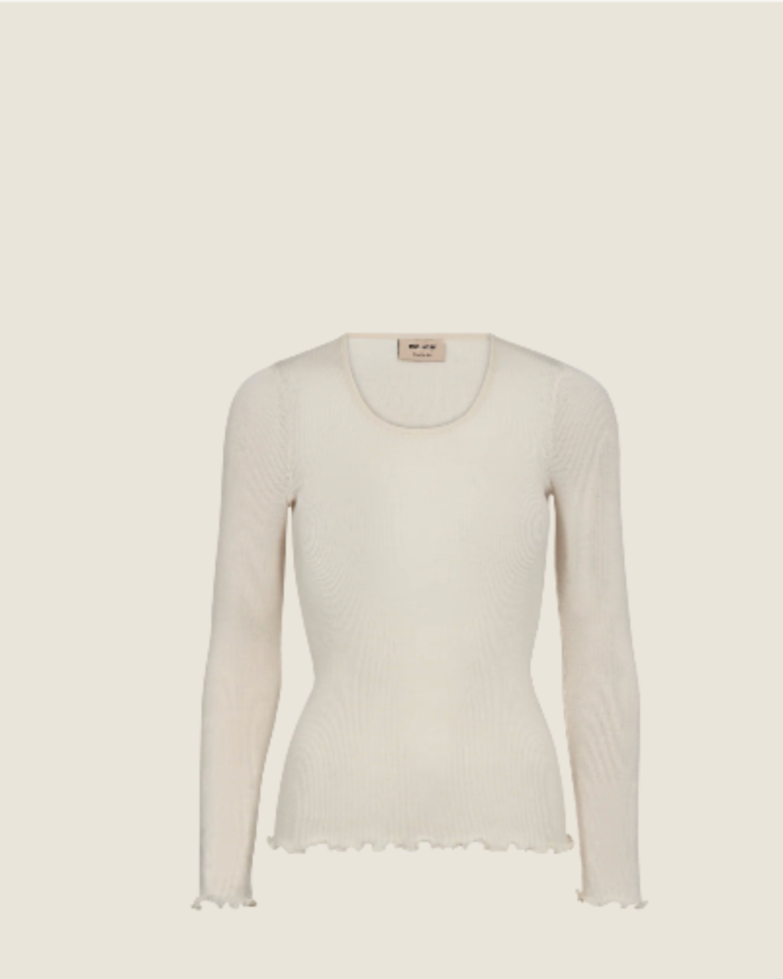 Top Elaine sans coutures MOS MOSH Écru – vue de face, manches longues