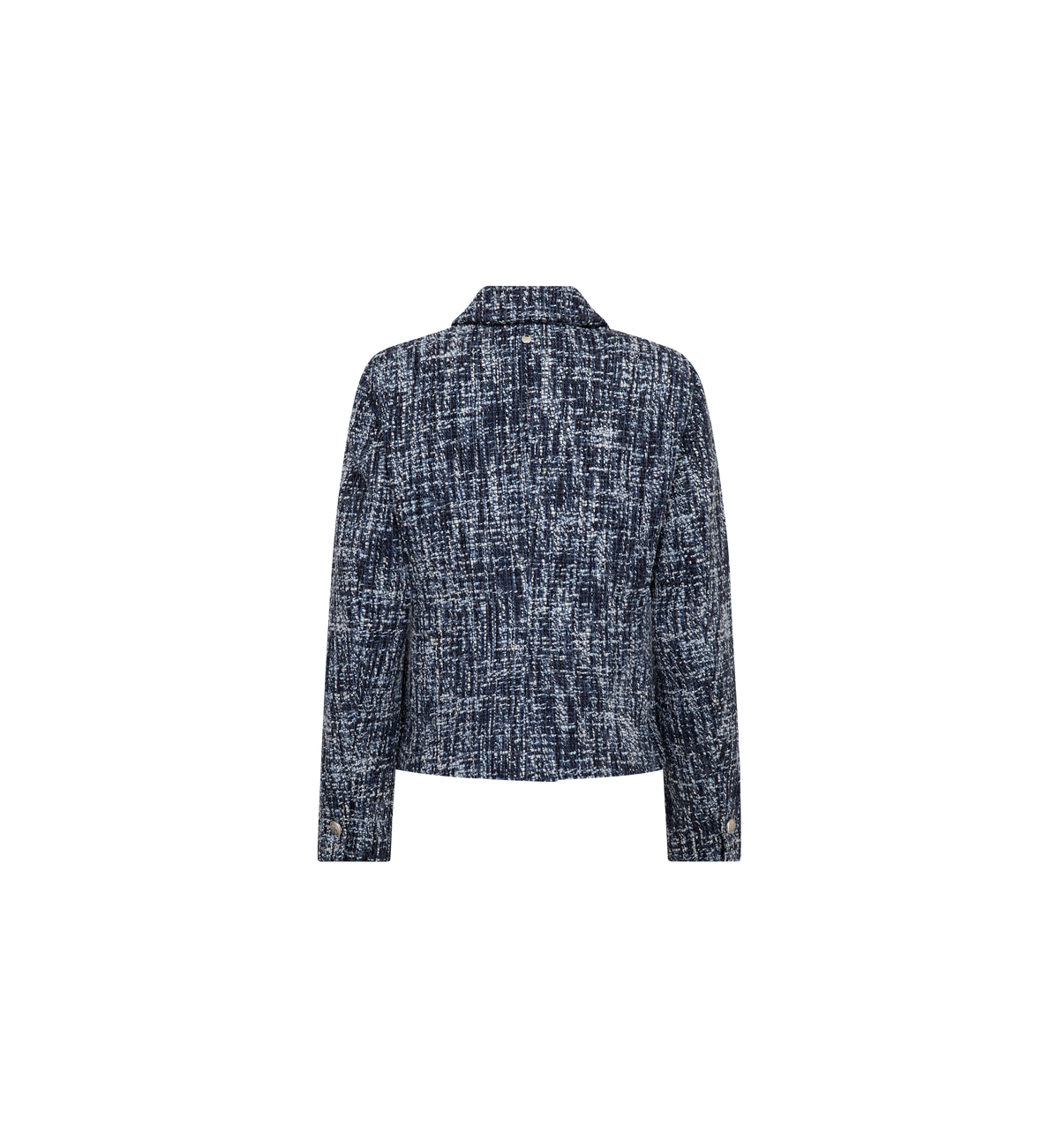 Veste courte en tweed MOS MOSH Salute Navy – vue de dos à plat