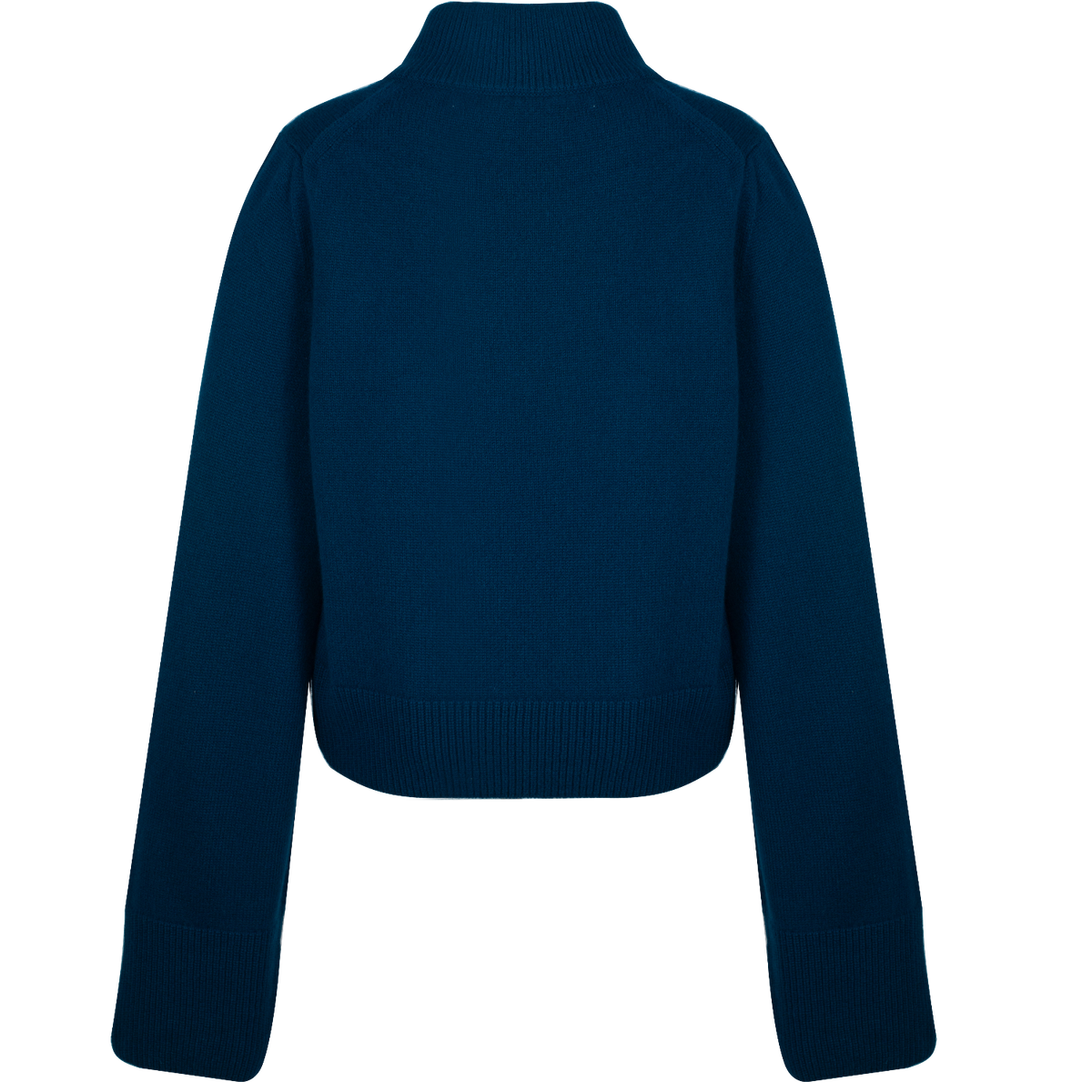 Pull manches larges Nuage Cashmere en Bleu Canard, vue de dos à plat