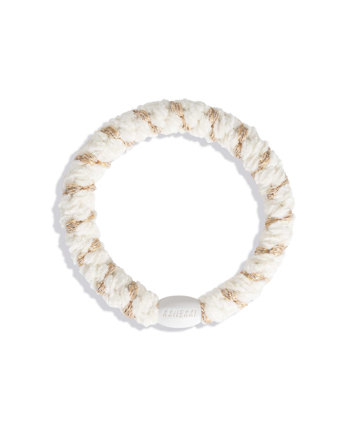 Élastique à cheveux Kknekki Velours Rayé Ivoire