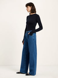 Jean Marlene à pinces LANIUS, denim bleu moyen, vue 3