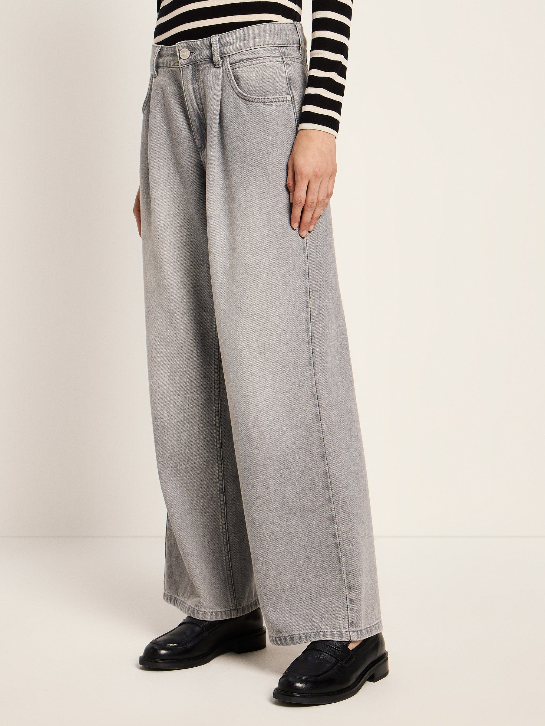 Jean Marlene à pinces LANIUS, denim gris clair, vue 3