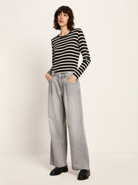 Jean Marlene à pinces LANIUS, denim gris clair, vue 2