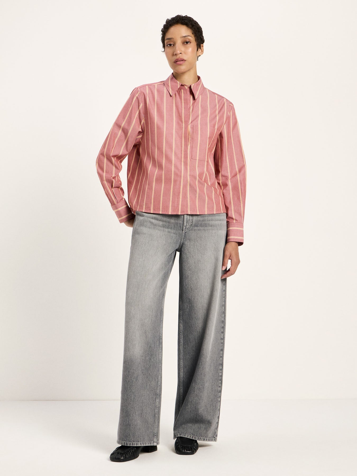 Blouse à rayures LANIUS, brique et carotte, vue 3