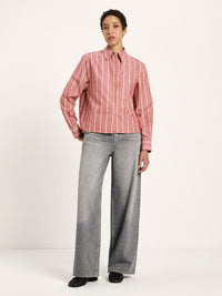 Blouse à rayures LANIUS, brique et carotte, vue 3