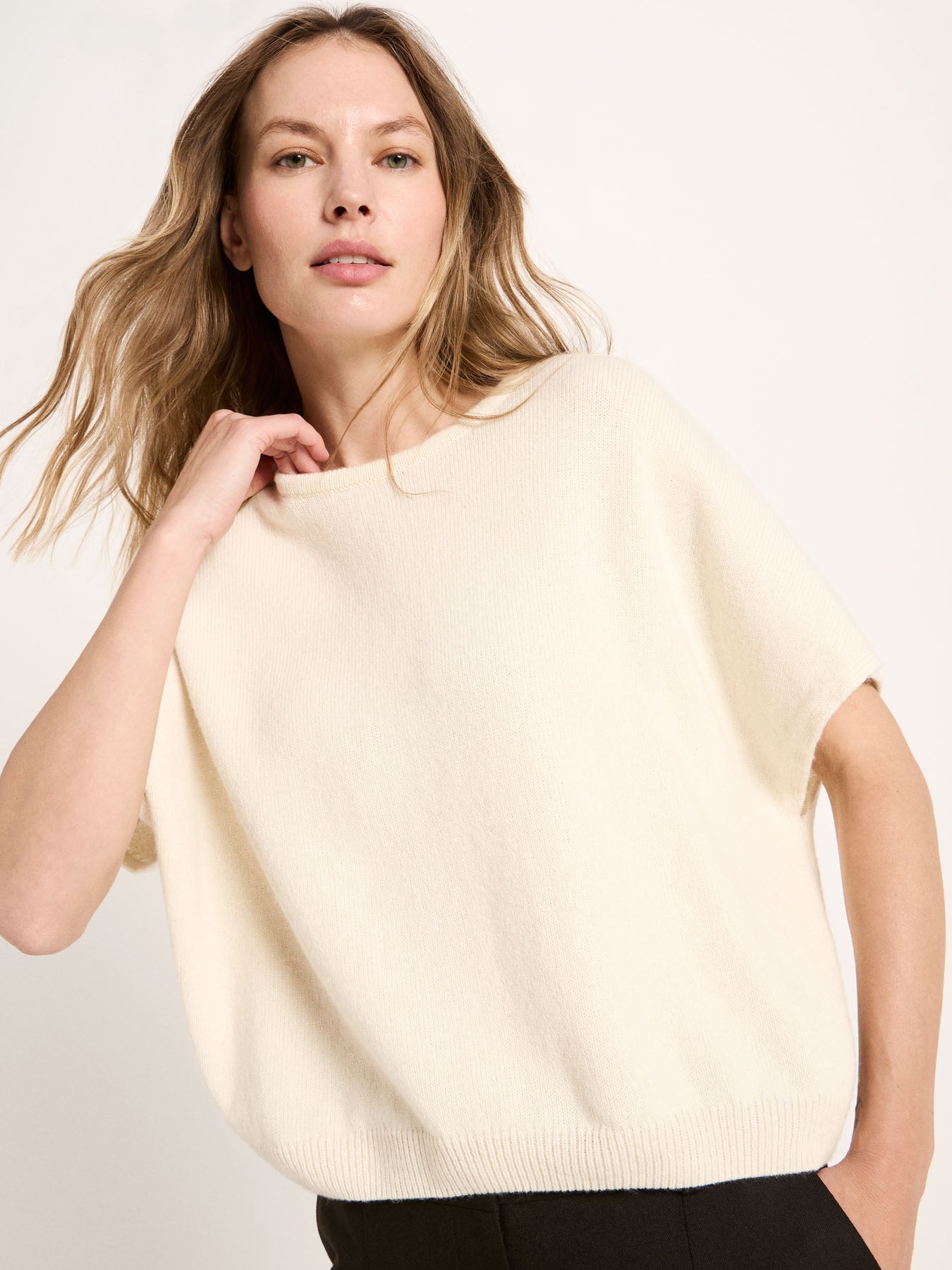 Pull sans manches LANIUS, blanc cassé, vue 3