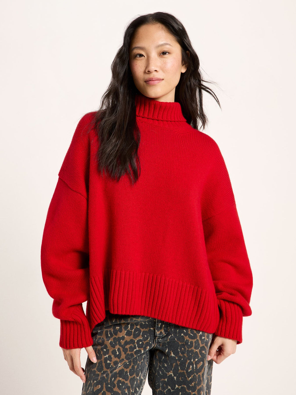 Pull oversize LANIUS, rouge, vue 4