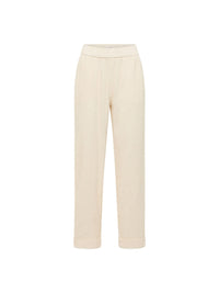 Pantalon en velours côtelé à taille élastique LANIUS, crème