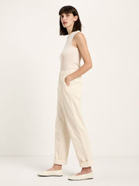 Pantalon en velours côtelé à taille élastique LANIUS, crème, vue 3