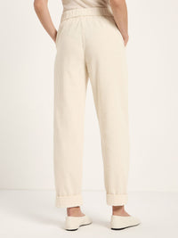 Pantalon en velours côtelé à taille élastique LANIUS, crème, vue 5